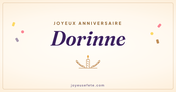 Image « Joyeux anniversaire Dorinne » au format large