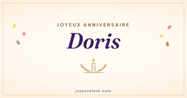 Image « Joyeux anniversaire Doris » au format large