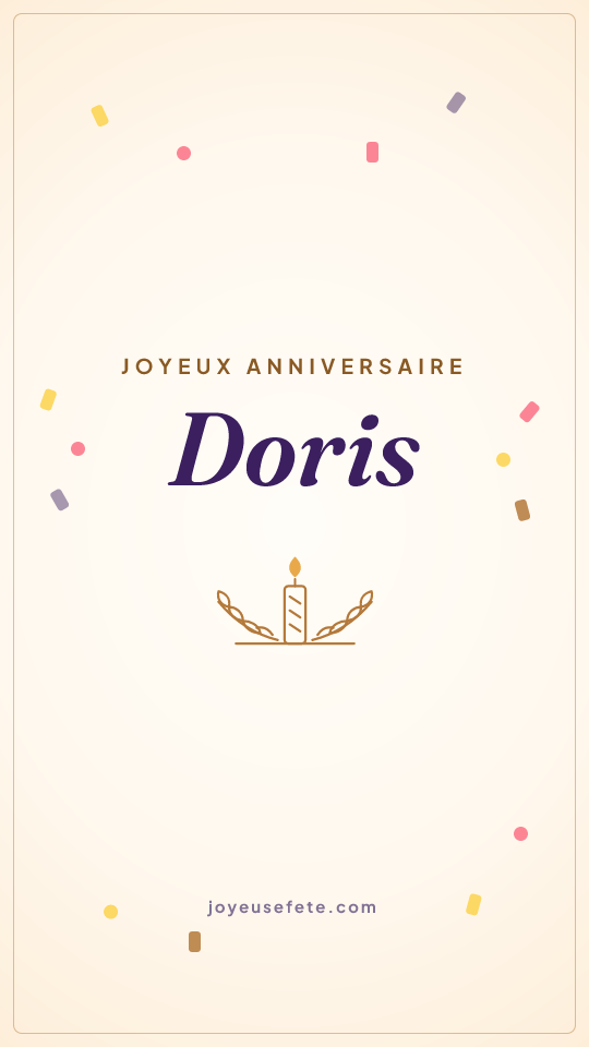 Image « Joyeux anniversaire Doris » au format story