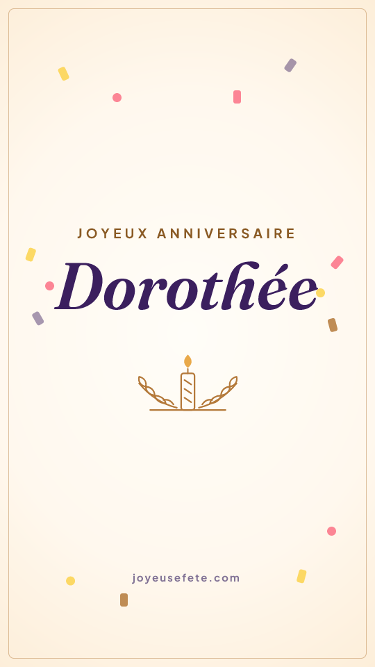 Image « Joyeux anniversaire Dorothée » au format story