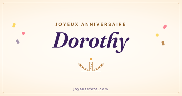 Image « Joyeux anniversaire Dorothy » au format large