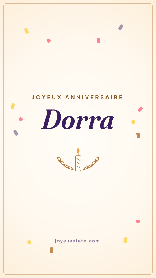 Image « Joyeux anniversaire Dorra » au format story