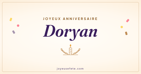 Image « Joyeux anniversaire Doryan » au format large