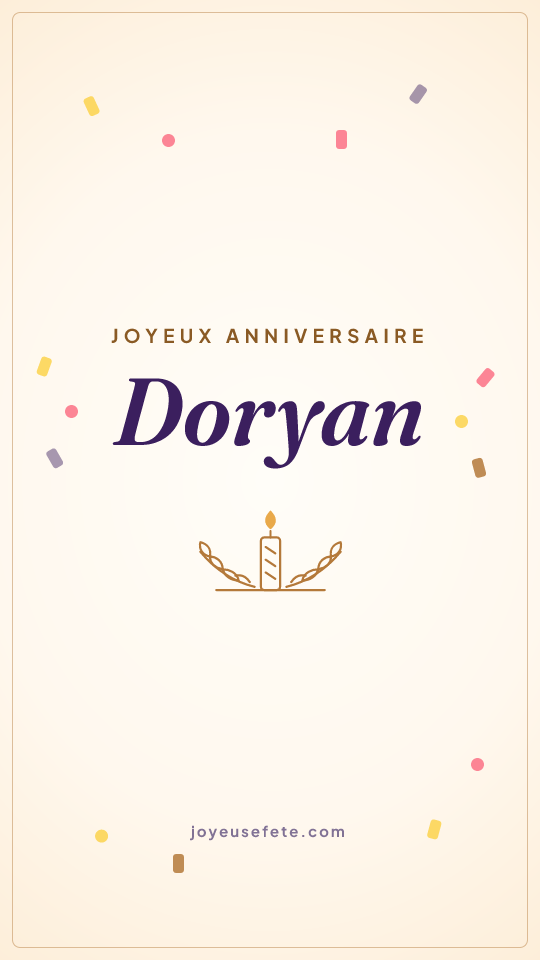 Image « Joyeux anniversaire Doryan » au format story