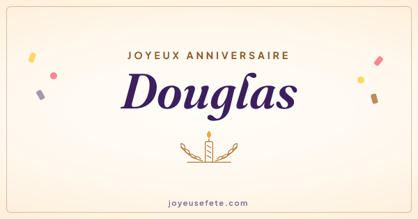 Image « Joyeux anniversaire Douglas » au format large