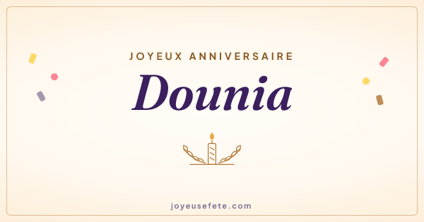 Image « Joyeux anniversaire Dounia » au format large