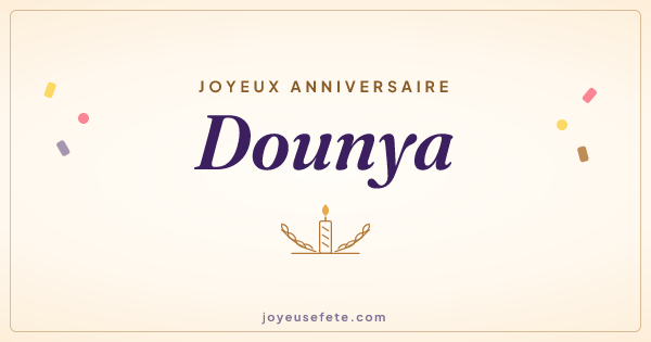 Image « Joyeux anniversaire Dounya » au format large