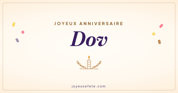 Image « Joyeux anniversaire Dov » au format large
