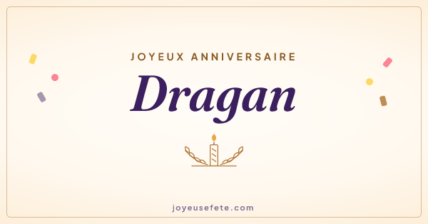 Image « Joyeux anniversaire Dragan » au format large