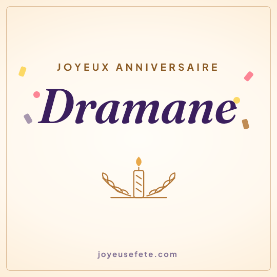 Image carrée « Joyeux anniversaire Dramane » pour WhatsApp