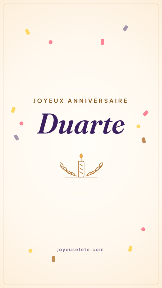 Image « Joyeux anniversaire Duarte » au format story
