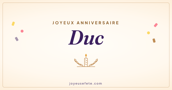 Image « Joyeux anniversaire Duc » au format large