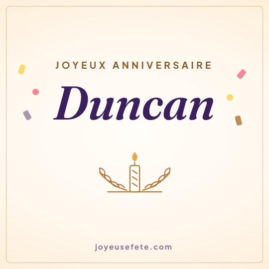 Image carrée « Joyeux anniversaire Duncan » pour WhatsApp