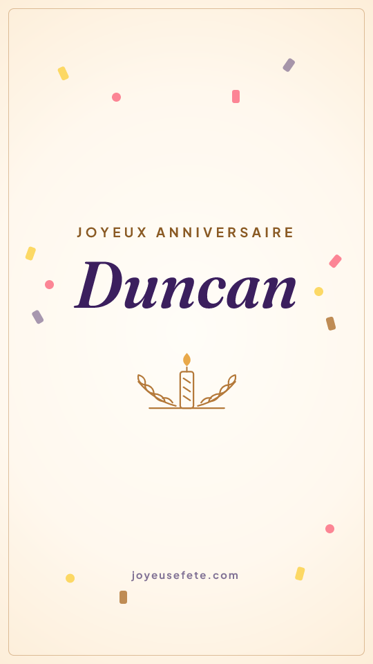 Image « Joyeux anniversaire Duncan » au format story
