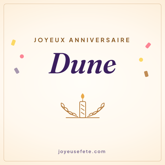Image carrée « Joyeux anniversaire Dune » pour WhatsApp