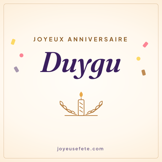 Image carrée « Joyeux anniversaire Duygu » pour WhatsApp