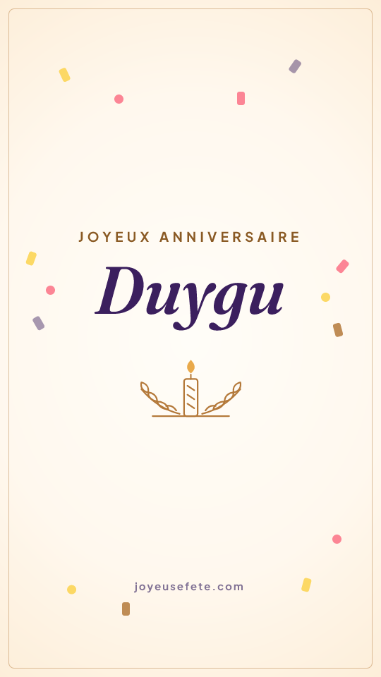 Image « Joyeux anniversaire Duygu » au format story