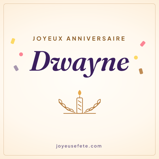 Image carrée « Joyeux anniversaire Dwayne » pour WhatsApp