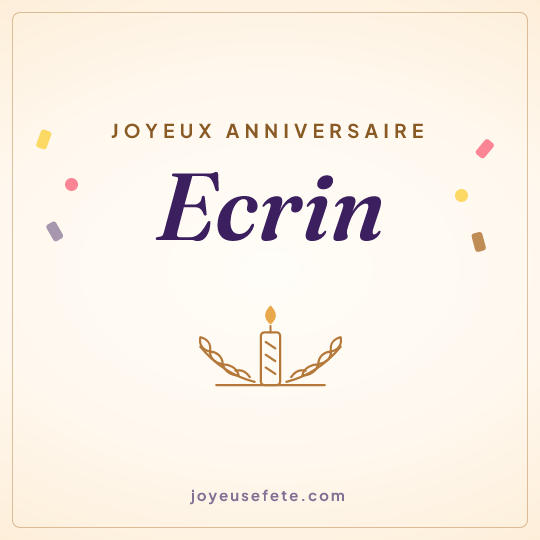 Image carrée « Joyeux anniversaire Ecrin » pour WhatsApp
