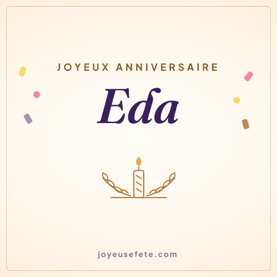 Image carrée « Joyeux anniversaire Eda » pour WhatsApp