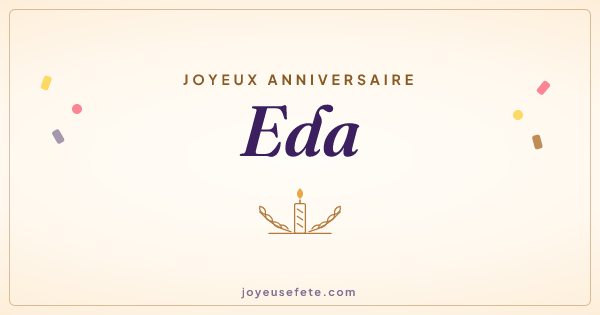 Image « Joyeux anniversaire Eda » au format large