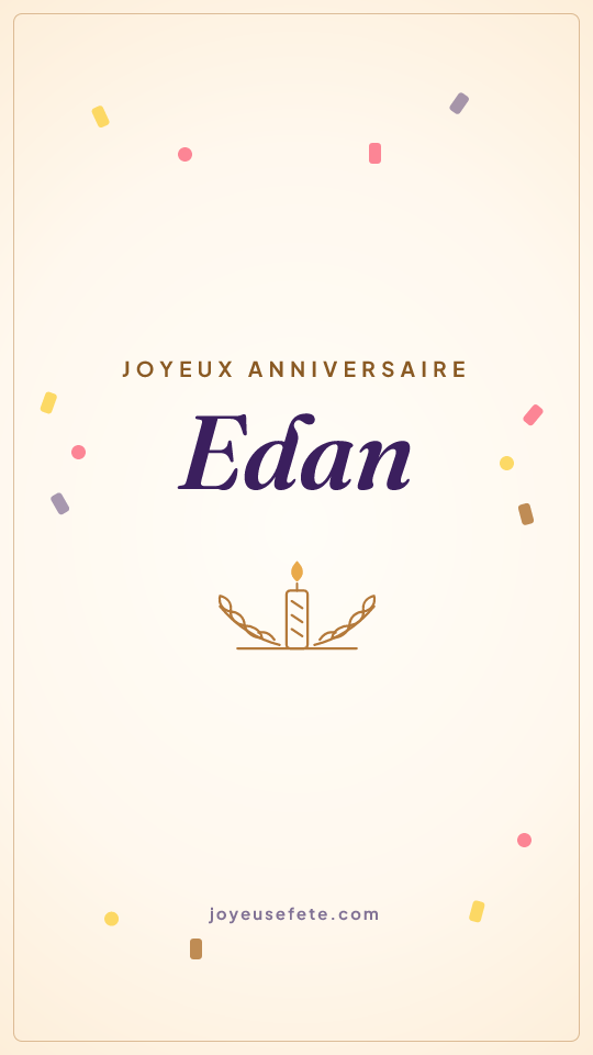 Image « Joyeux anniversaire Edan » au format story