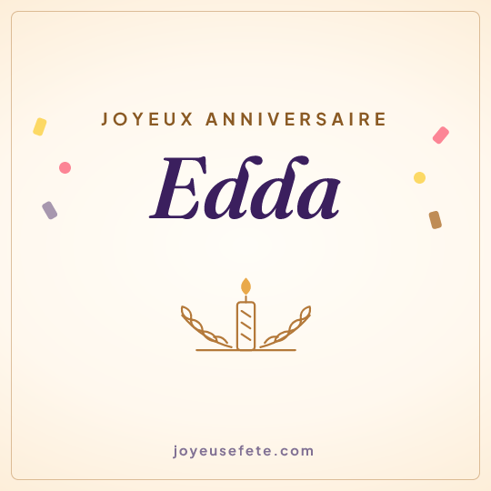 Image carrée « Joyeux anniversaire Edda » pour WhatsApp
