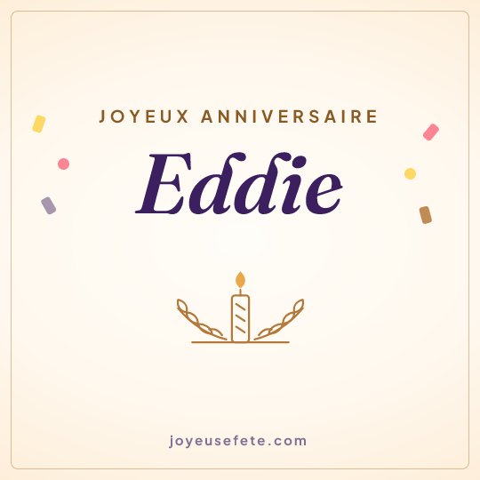 Image carrée « Joyeux anniversaire Eddie » pour WhatsApp