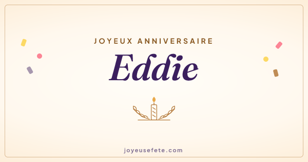 Image « Joyeux anniversaire Eddie » au format large