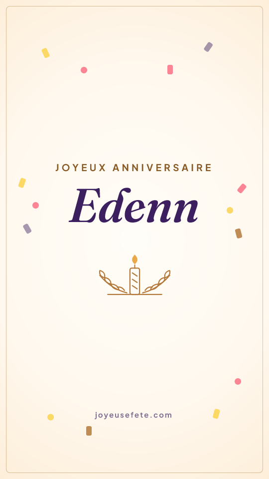 Image « Joyeux anniversaire Edenn » au format story