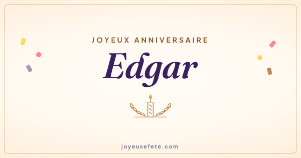 Image « Joyeux anniversaire Edgar » au format large