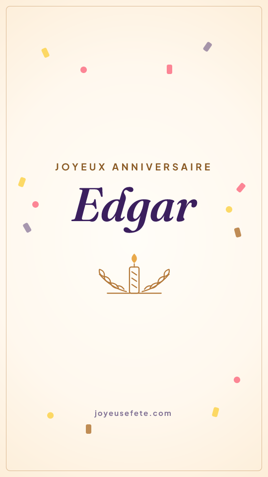 Image « Joyeux anniversaire Edgar » au format story