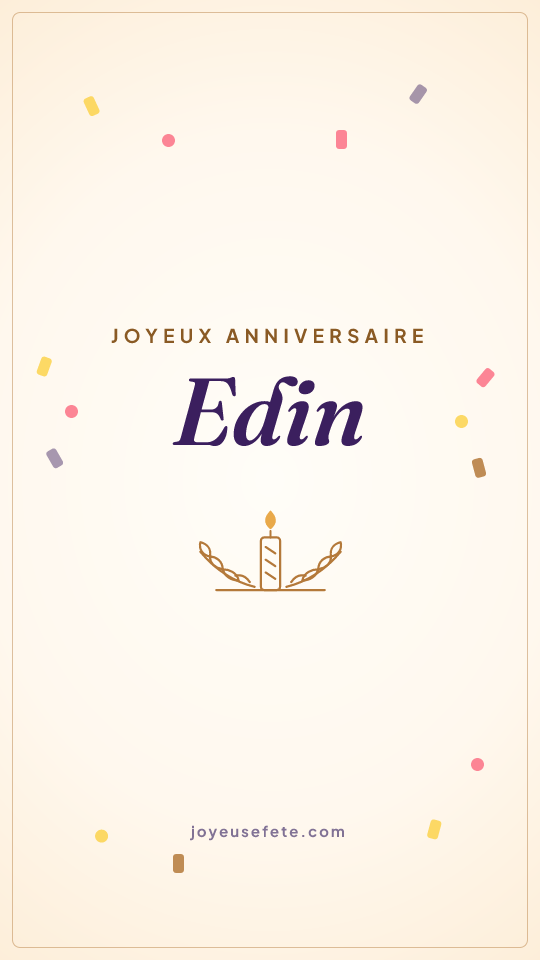 Image « Joyeux anniversaire Edin » au format story