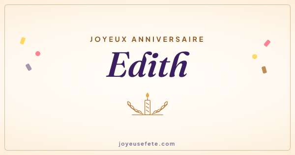 Image « Joyeux anniversaire Edith » au format large