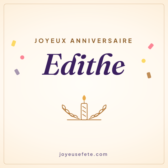 Image carrée « Joyeux anniversaire Edithe » pour WhatsApp