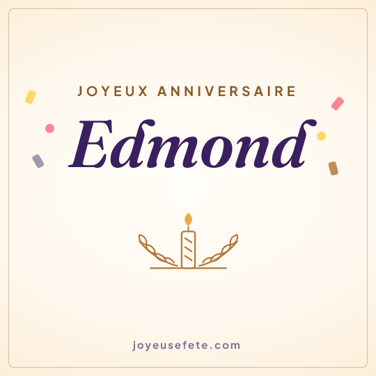 Image carrée « Joyeux anniversaire Edmond » pour WhatsApp