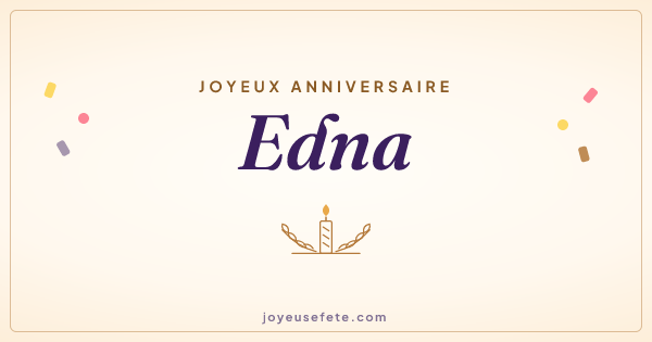 Image « Joyeux anniversaire Edna » au format large