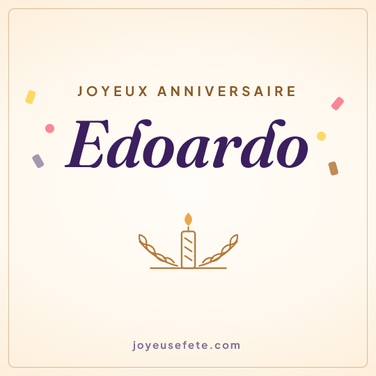 Image carrée « Joyeux anniversaire Edoardo » pour WhatsApp