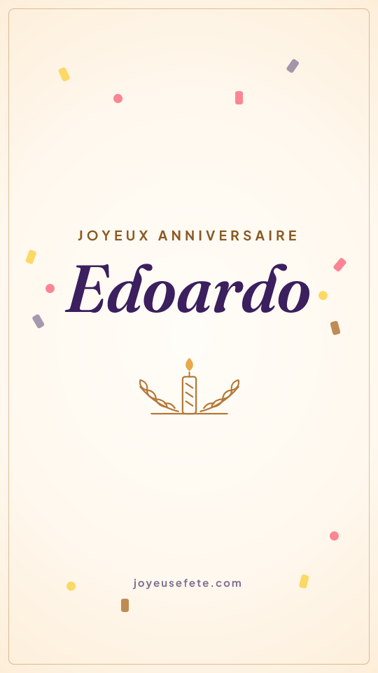 Image « Joyeux anniversaire Edoardo » au format story