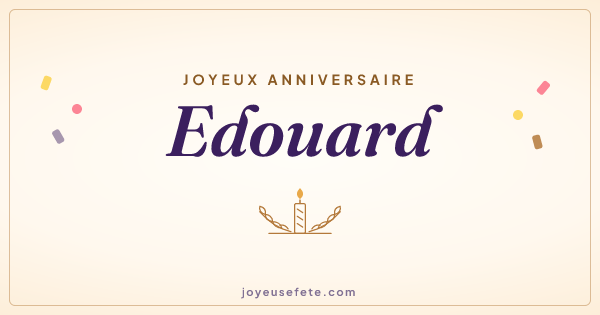 Image « Joyeux anniversaire Edouard » au format large