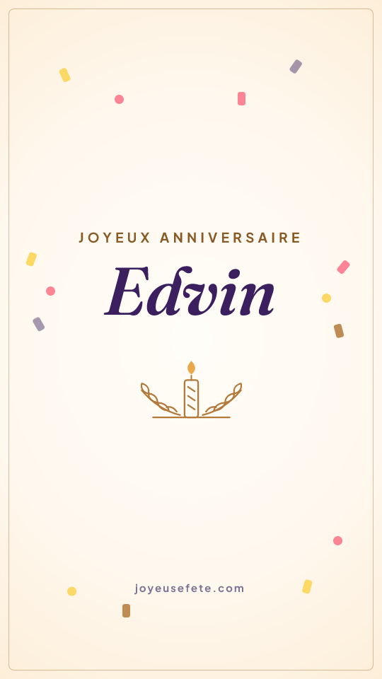 Image « Joyeux anniversaire Edvin » au format story