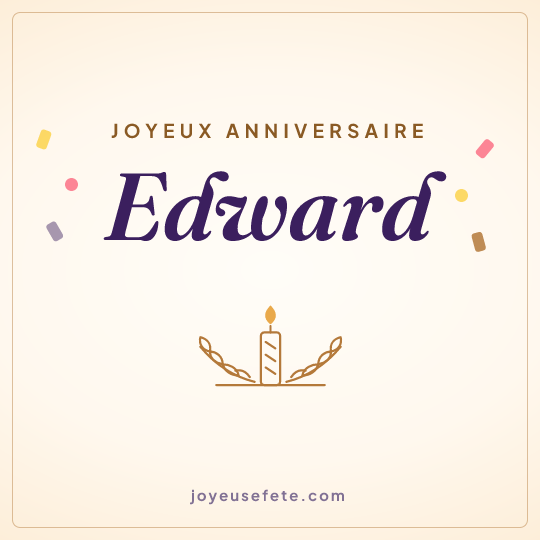 Image carrée « Joyeux anniversaire Edward » pour WhatsApp