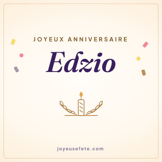 Image carrée « Joyeux anniversaire Edzio » pour WhatsApp