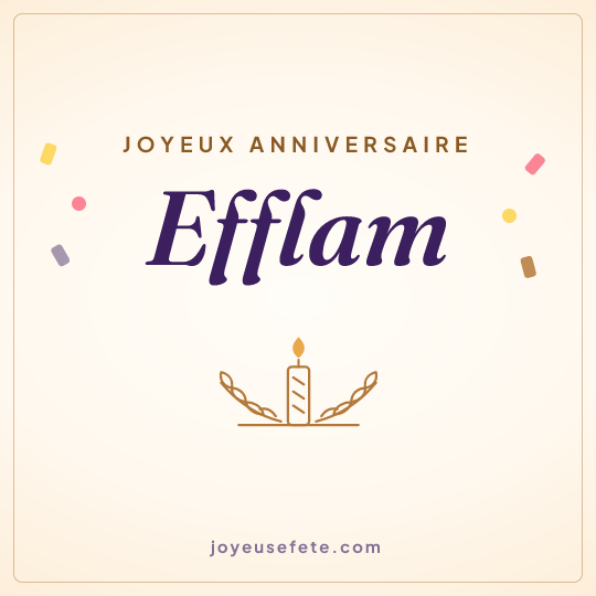 Image carrée « Joyeux anniversaire Efflam » pour WhatsApp