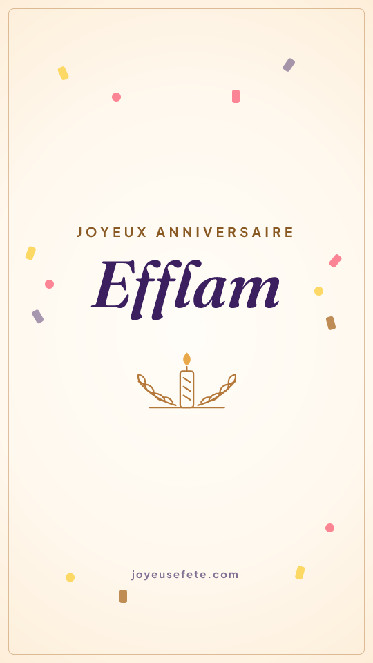 Image « Joyeux anniversaire Efflam » au format story