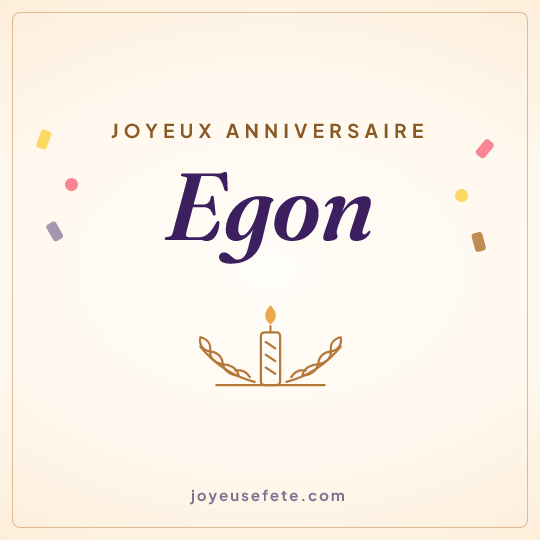 Image carrée « Joyeux anniversaire Egon » pour WhatsApp
