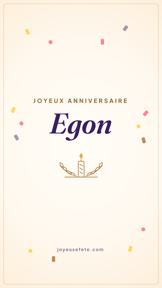 Image « Joyeux anniversaire Egon » au format story