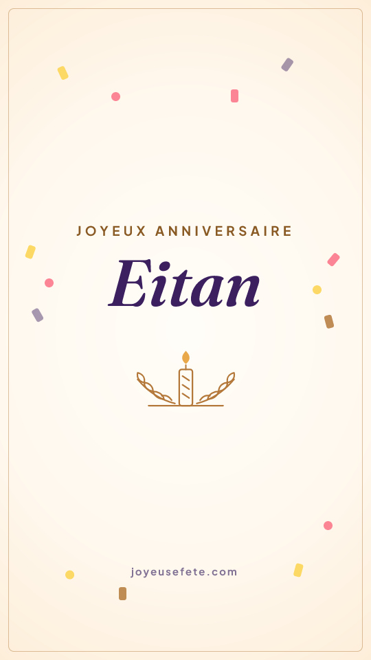 Image « Joyeux anniversaire Eitan » au format story