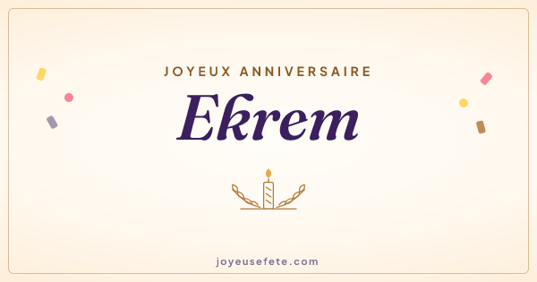 Image « Joyeux anniversaire Ekrem » au format large
