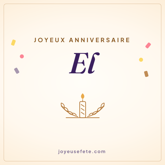 Image carrée « Joyeux anniversaire El » pour WhatsApp